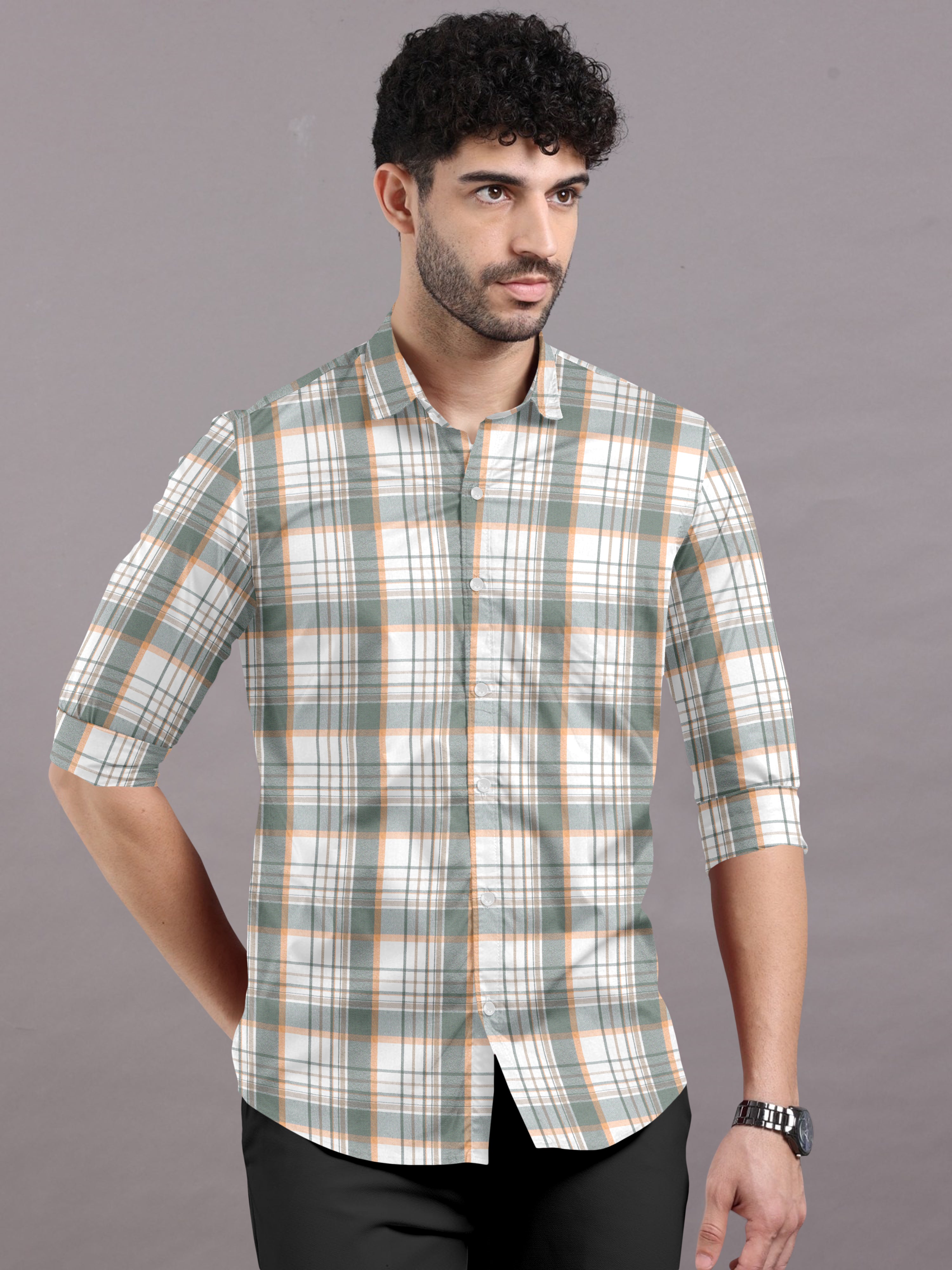【SCENERITY】Rand check shirt CSN0375SKY_MODEL_UNTUCKED.jpg