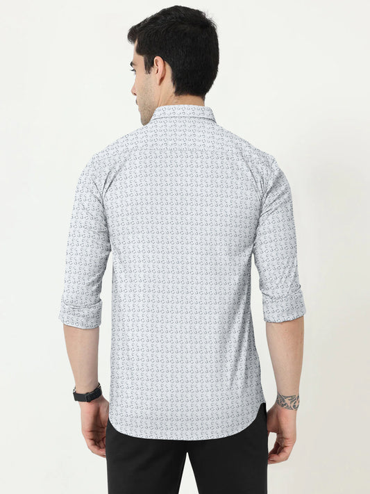 Fogy Printed Shirt With Spread Collar