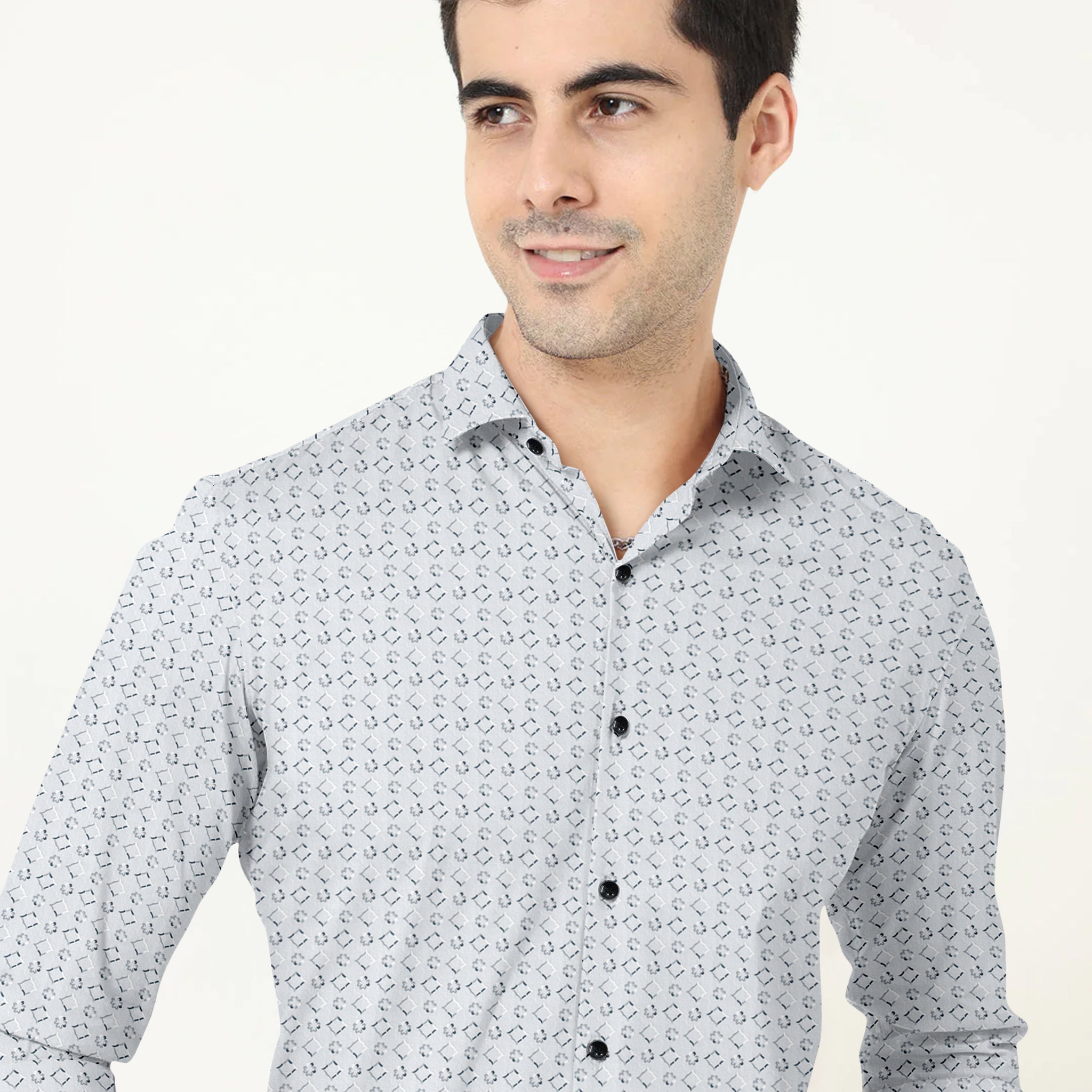 Fogy Printed Shirt With Spread Collar