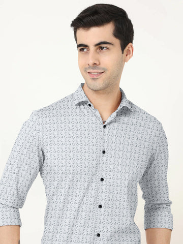 Fogy Printed Shirt With Spread Collar