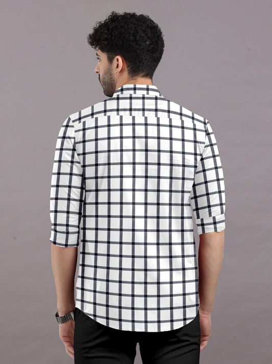 Plaid Premium Checked Shirt With Spread Collar