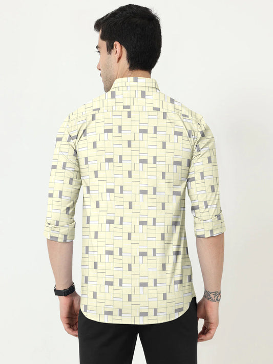 Oyster Printed Shirt With Spread Collar