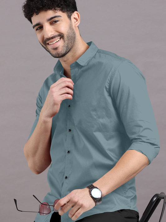 Benjamin Moore Plain Shirt With Spread Collar