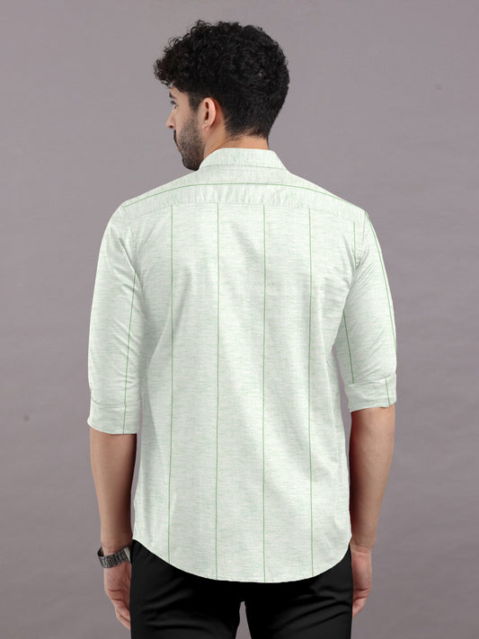 Granny Smith Striped Shirt With Spread Collar